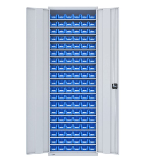 ARMADIO PORTA MINUTERIA con 114 CONTENITORI, chiuso con ante