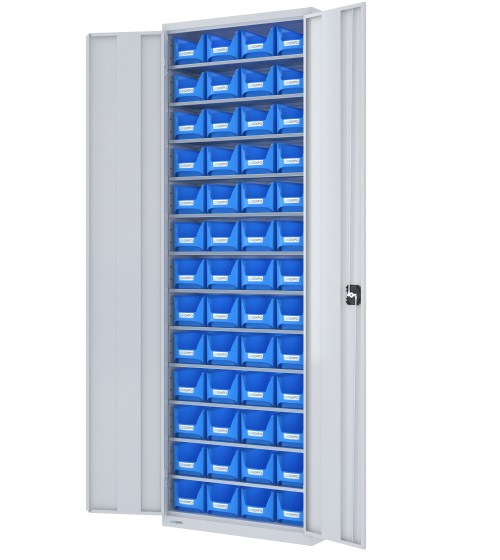 ARMADIO PER MINUTERIE con 52 CONTENITORI, chiuso con ante