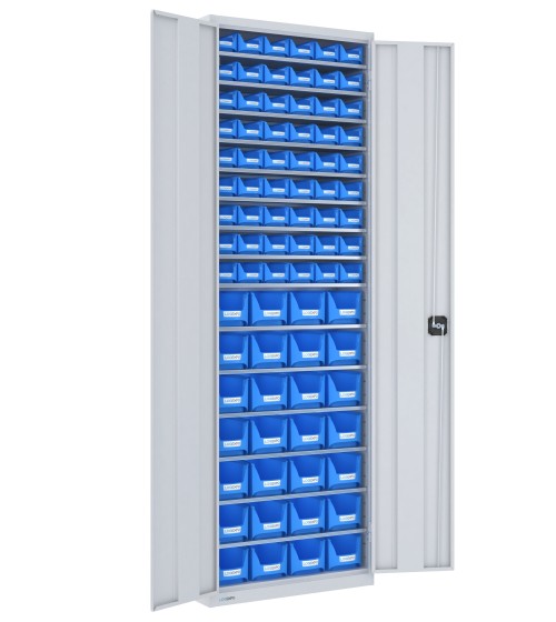 ARMADIO PORTA MINUTERIE con 82 CONTENITORI, chiuso con ante