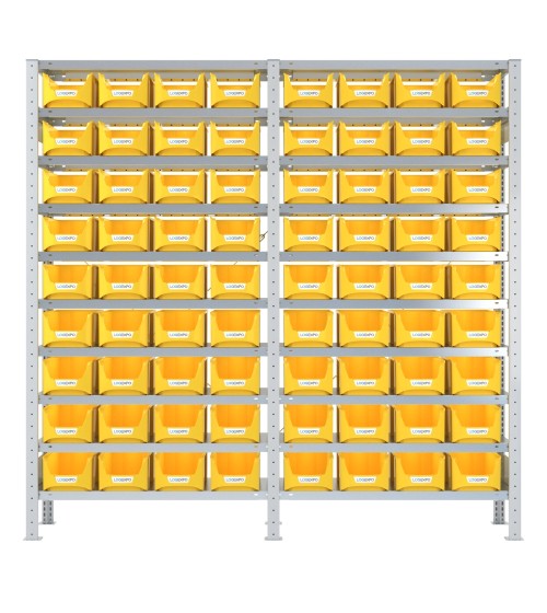 SCAFFALATURA PORTA CONTENITORI – 20 Ripiani – 72 Contenitori bocca di lupo