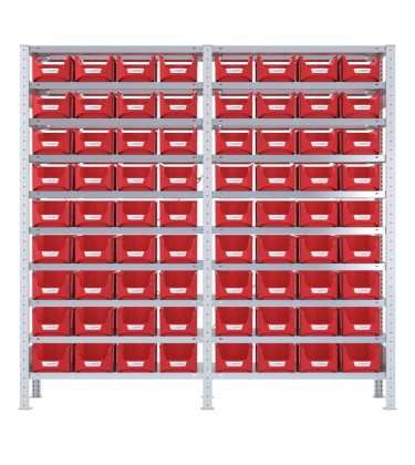 SCAFFALATURA PORTA CONTENITORI – 20 Ripiani – 72 Contenitori bocca di lupo 2