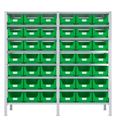 SCAFFALATURA CON CONTENITORI – 16 Ripiani – 42 Contenitori bocca di lupo 2