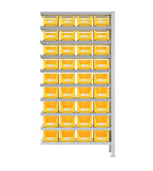 SCAFFALE AGGIUNTIVO PORTA CONTENITORI – 10 Ripiani – 36 Contenitori bocca di lupo