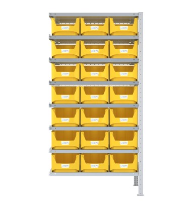 SCAFFALE AGGIUNTIVO CON CONTENITORI – 8 Ripiani – 21 Cassette bocca di lupo 2