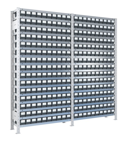 SCAFFALI CON CASSETTE PER MINUTERIA - Completo di 300 contenitori estraibili
