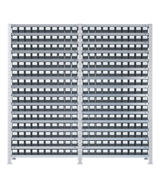 SCAFFALI CON CASSETTE PER MINUTERIA - Completo di 300 contenitori estraibili