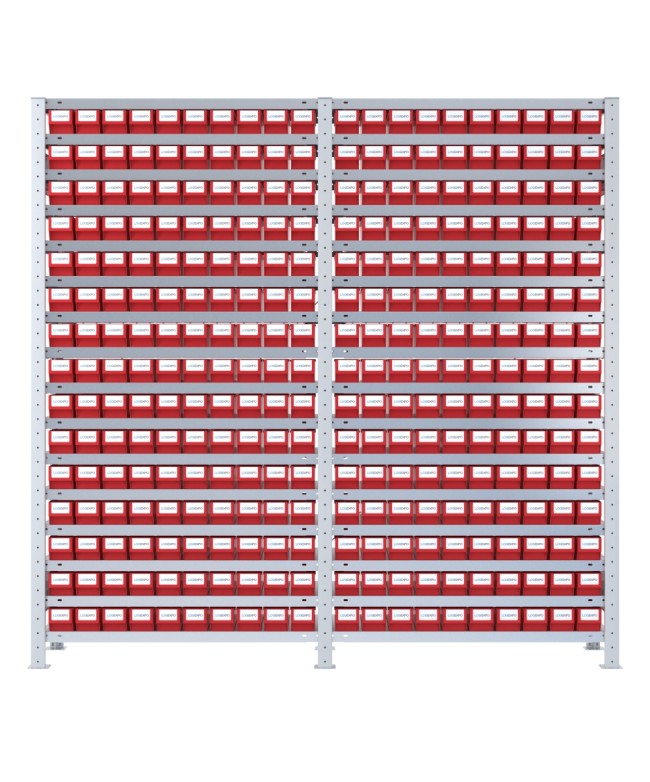 SCAFFALI CON CASSETTE PER MINUTERIA - Completo di 300 contenitori estraibili