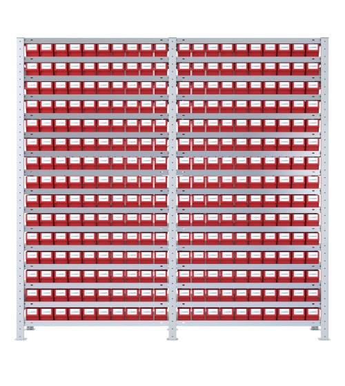 SCAFFALI CON CASSETTE PER MINUTERIA - Completo di 300 contenitori estraibili