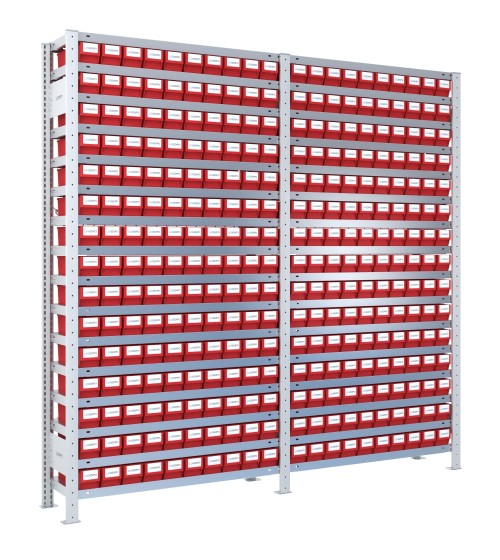 SCAFFALI CON CASSETTE PER MINUTERIA - Completo di 300 contenitori estraibili
