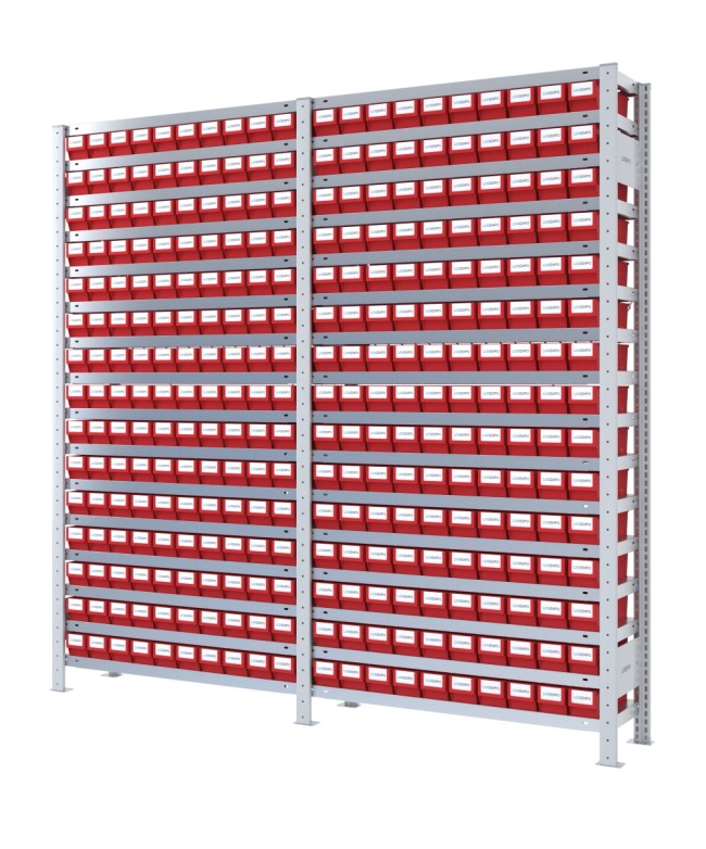 SCAFFALI CON CASSETTE PER MINUTERIA - Completo di 300 contenitori estraibili