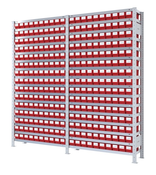 SCAFFALI CON CASSETTE PER MINUTERIA - Completo di 300 contenitori estraibili