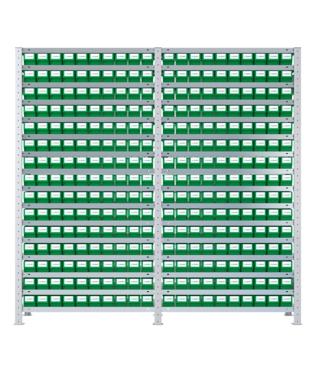 SCAFFALI CON CASSETTE PER MINUTERIA - Completo di 300 contenitori estraibili