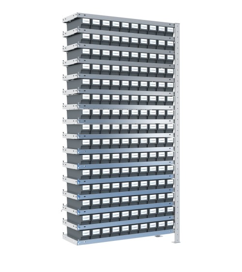 SCAFFALE AGGIUNTIVO CON CONTENITORI - Completo di 150 cassette in plastica