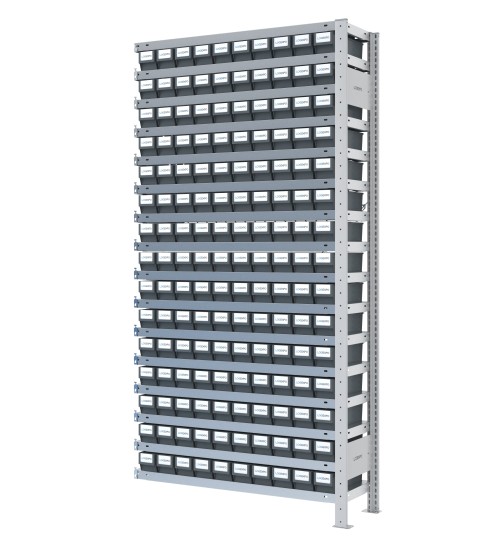 SCAFFALE AGGIUNTIVO CON CONTENITORI - Completo di 150 cassette in plastica