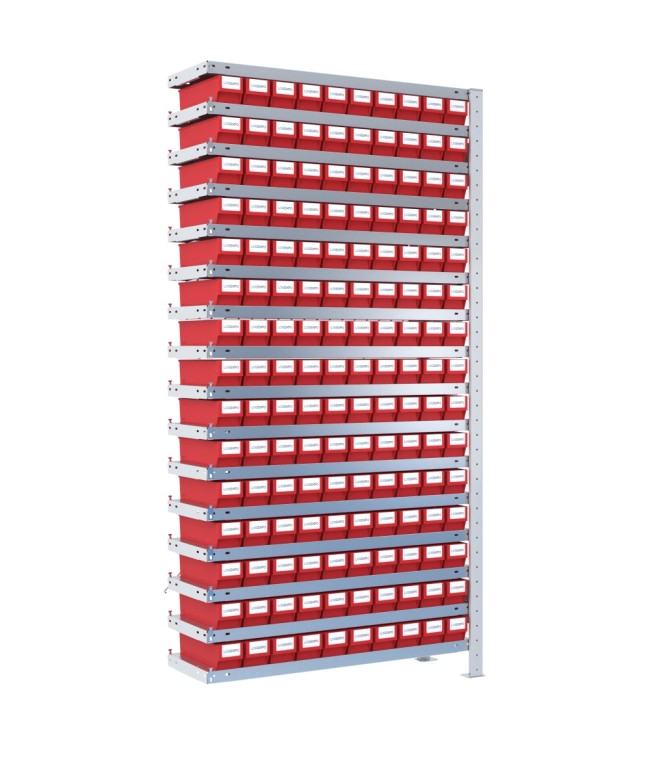 SCAFFALE AGGIUNTIVO CON CONTENITORI - Completo di 150 cassette in plastica