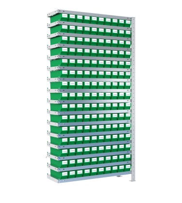SCAFFALE AGGIUNTIVO CON CONTENITORI - Completo di 150 cassette in plastica