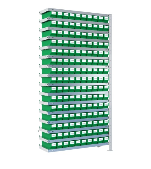 SCAFFALE AGGIUNTIVO CON CONTENITORI - Completo di 150 cassette in plastica
