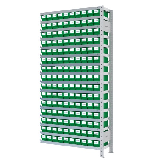 SCAFFALE AGGIUNTIVO CON CONTENITORI - Completo di 150 cassette in plastica