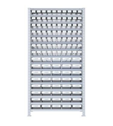 SCAFFALE CON CONTENITORI TRASPARENTI - 110 Cassette estraibili 2