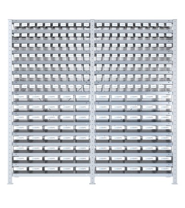 SCAFFALATURA DOPPIA CON CONTENITORI TRASPARENTI - 220 Cassette estraibili 2