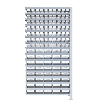 SCAFFALE AGGIUNTIVO CON CONTENITORI TRASPARENTI - 110 Cassette estraibili 2