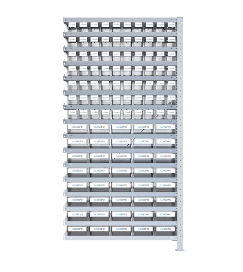 SCAFFALE AGGIUNTIVO CON CONTENITORI TRASPARENTI - 110 Cassette estraibili