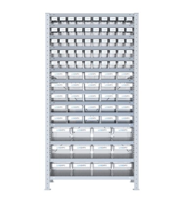 SCAFFALE CON CONTENITORI TRASPARENTI - 87 Cassette estraibili 2