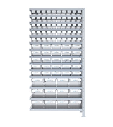 SCAFFALE AGGIUNTIVO CON CONTENITORI TRASPARENTI - 87 Cassette estraibili 2