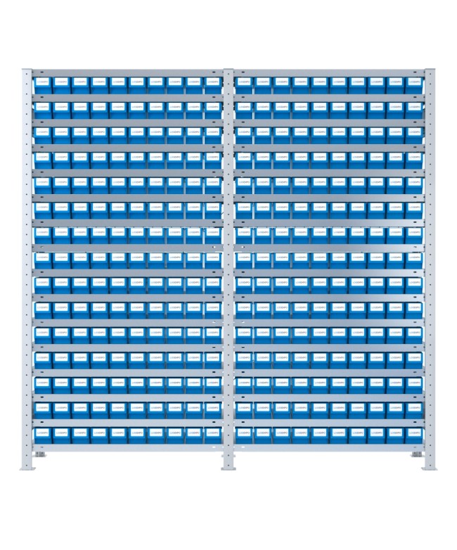 SCAFFALI CON CASSETTE PER MINUTERIA - Completo di 300 contenitori estraibili