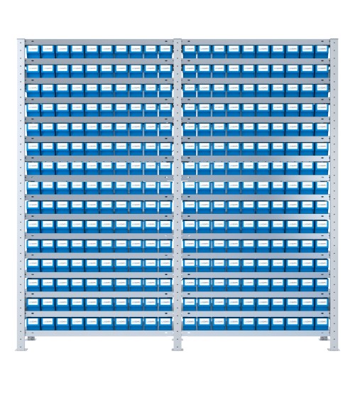 SCAFFALI CON CASSETTE PER MINUTERIA - Completo di 300 contenitori estraibili