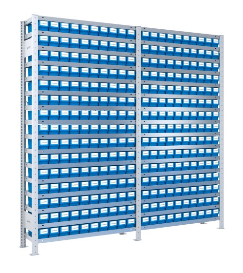 SCAFFALI CON CASSETTE PER MINUTERIA - Completo di 300 contenitori estraibili