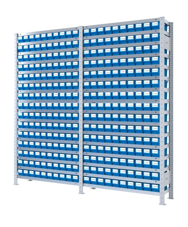SCAFFALI CON CASSETTE PER MINUTERIA - Completo di 300 contenitori estraibili