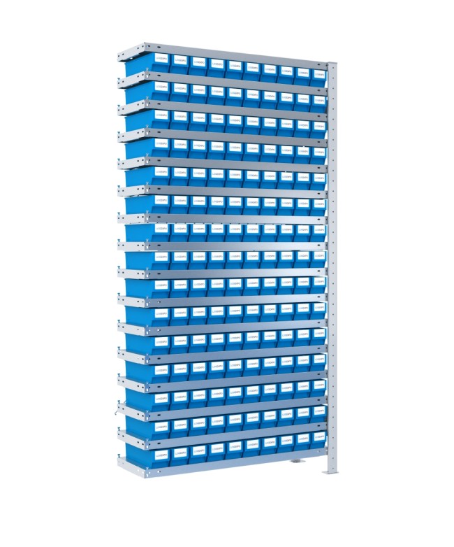 SCAFFALE AGGIUNTIVO CON CONTENITORI - Completo di 150 cassette in plastica