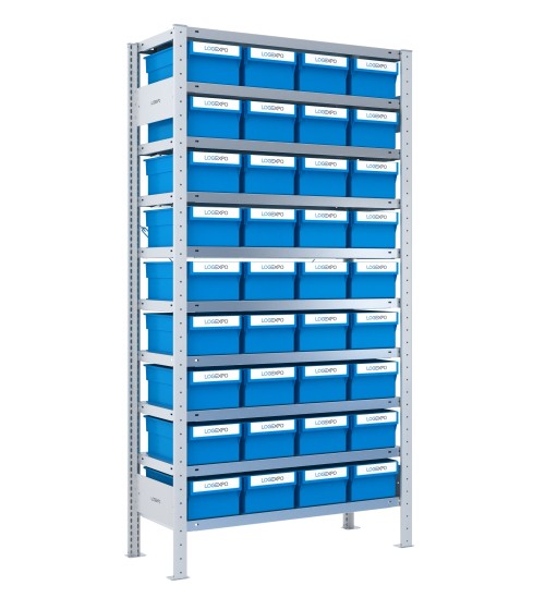 SCAFFALE CON CONTENITORI PORTA MINUTERIA - 36 Cassette estraibili