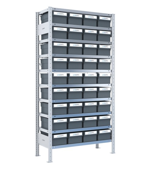 SCAFFALE CON CONTENITORI PORTA MINUTERIA - 36 Cassette estraibili