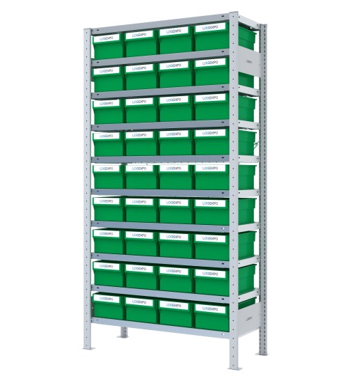 SCAFFALE CON CONTENITORI PORTA MINUTERIA - 36 Cassette estraibili