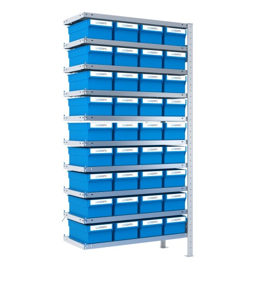 SCAFFALE AGGIUNTIVO CON CONTENITORI - 36 Cassette estraibili porta minuterie