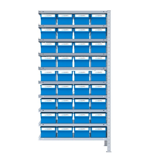 SCAFFALE AGGIUNTIVO CON CONTENITORI - 36 Cassette estraibili porta minuterie
