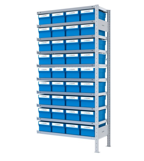 SCAFFALE AGGIUNTIVO CON CONTENITORI - 36 Cassette estraibili porta minuterie