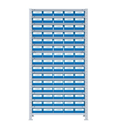 SCAFFALE A CONTENITORI PER MINUTERIA con 75 Cassette in plastica 2