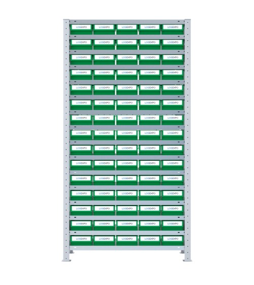 SCAFFALE A CONTENITORI PER MINUTERIA con 75 Cassette in plastica