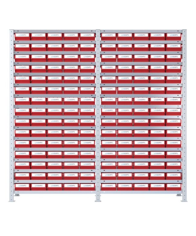 SCAFFALATURA CON CONTENITORI PER MINUTERIE - 150 Cassette in plastica