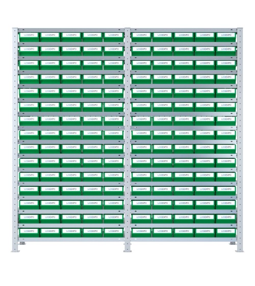 SCAFFALATURA CON CONTENITORI PER MINUTERIE - 150 Cassette in plastica