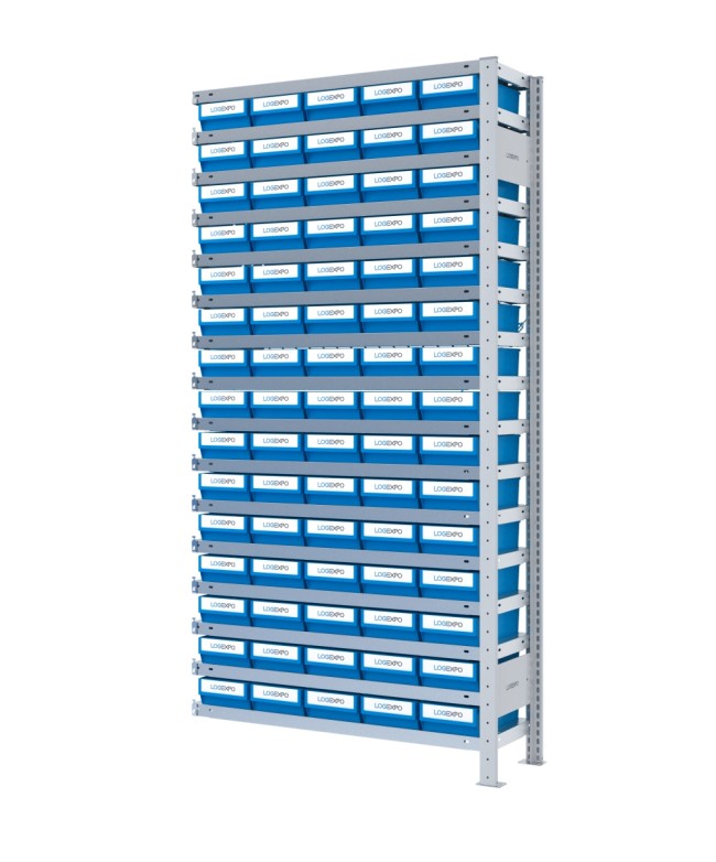 SCAFFALE AGGIUNTIVO CON CONTENITORI - 75 Cassette per minuteria