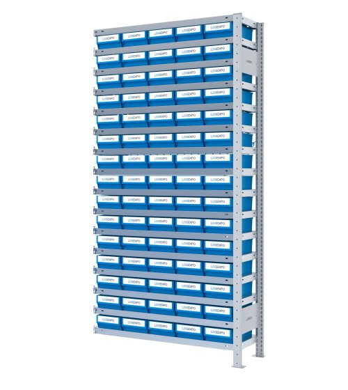 SCAFFALE AGGIUNTIVO CON CONTENITORI - 75 Cassette per minuteria