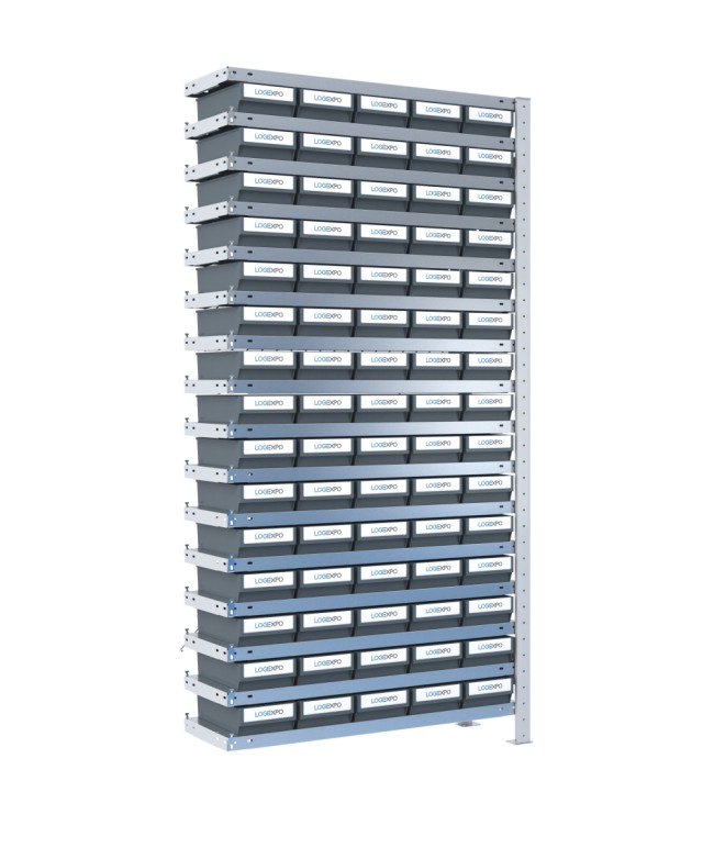 SCAFFALE AGGIUNTIVO CON CONTENITORI - 75 Cassette per minuteria