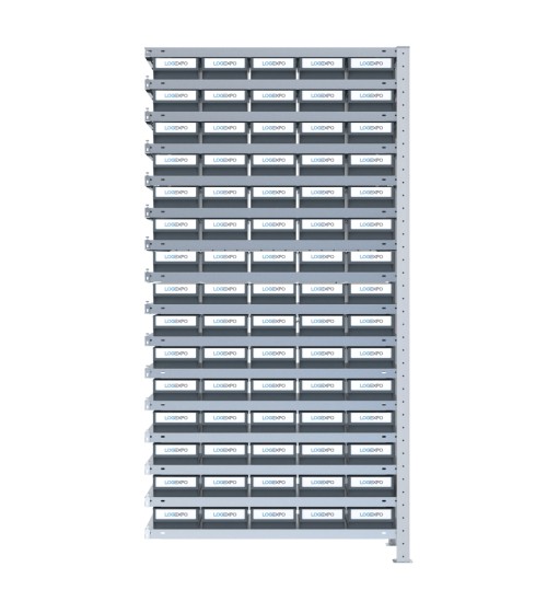 SCAFFALE AGGIUNTIVO CON CONTENITORI - 75 Cassette per minuteria