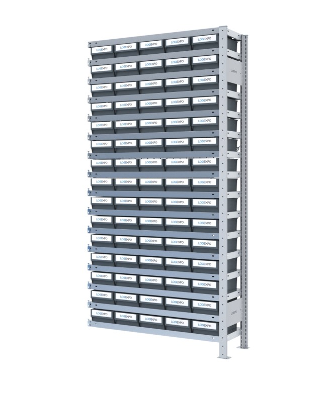 SCAFFALE AGGIUNTIVO CON CONTENITORI - 75 Cassette per minuteria