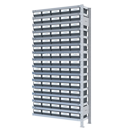 SCAFFALE AGGIUNTIVO CON CONTENITORI - 75 Cassette per minuteria