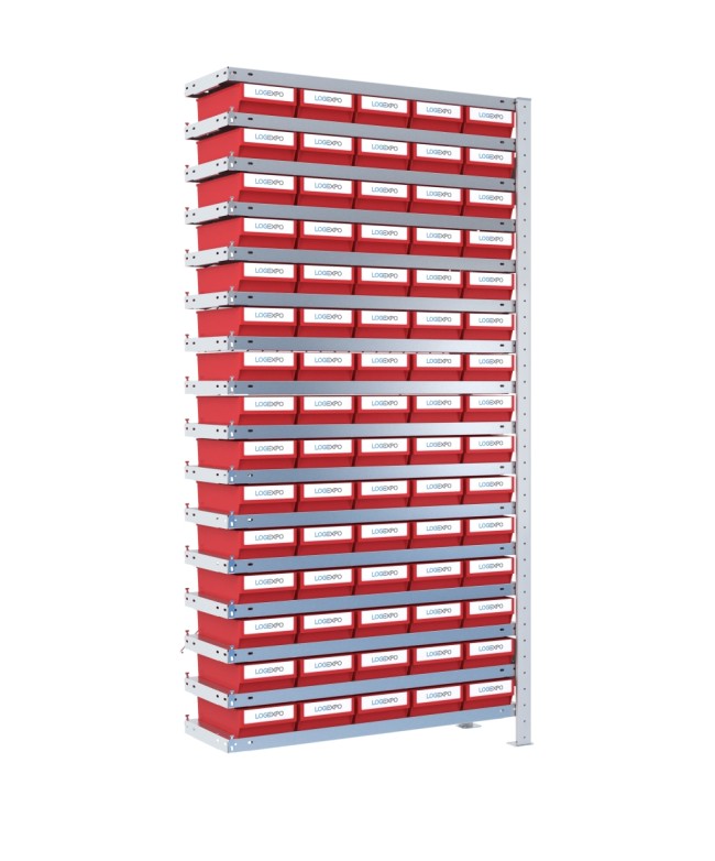 SCAFFALE AGGIUNTIVO CON CONTENITORI - 75 Cassette per minuteria